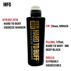 OTR 001 - HARD TO BUFF INK SQUEEZE MARKER - DEEP BLACK - 22MM