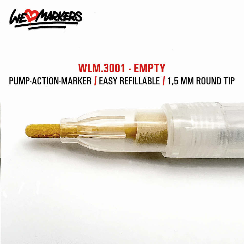 WLM 3001 EMPTY PUMP-ACTION MARKER PEN - 3MM ROUND