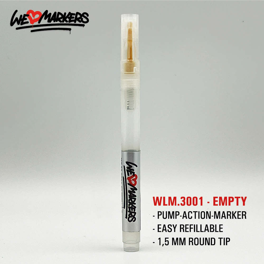 WLM 3001 EMPTY PUMP-ACTION MARKER PEN - 3MM ROUND
