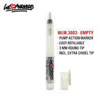 WLM 3003 EMPTY PUMP-ACTION MARKER PEN - 3MM ROUND & CHISEL